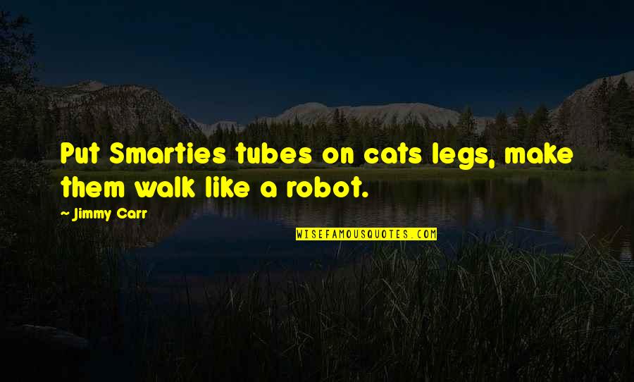 Introjection Example Quotes By Jimmy Carr: Put Smarties tubes on cats legs, make them