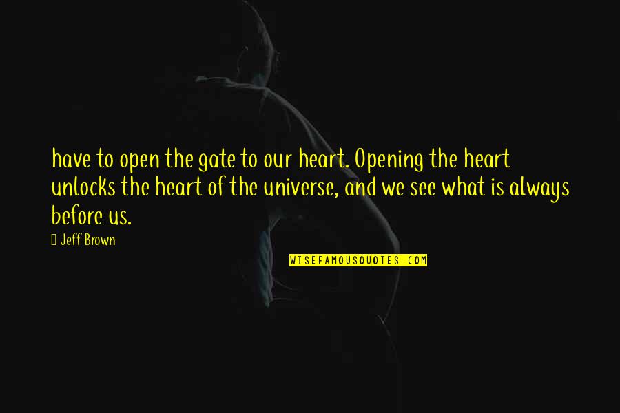 Introjection Examples Quotes By Jeff Brown: have to open the gate to our heart. Introjection Examples Quotes By Jeff Brown: have to open the gate to our heart.