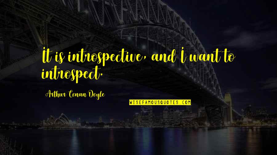 Introspect Quotes By Arthur Conan Doyle: It is introspective, and I want to introspect.