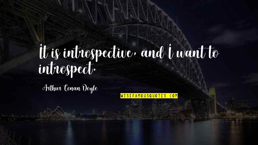 Introspective Quotes By Arthur Conan Doyle: It is introspective, and I want to introspect.