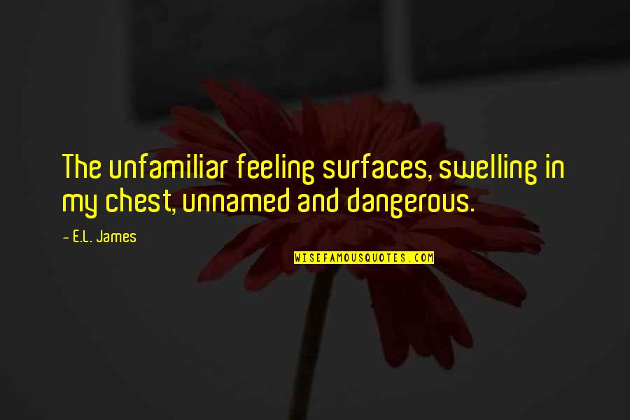 Intruders In A Relationship Quotes By E.L. James: The unfamiliar feeling surfaces, swelling in my chest,