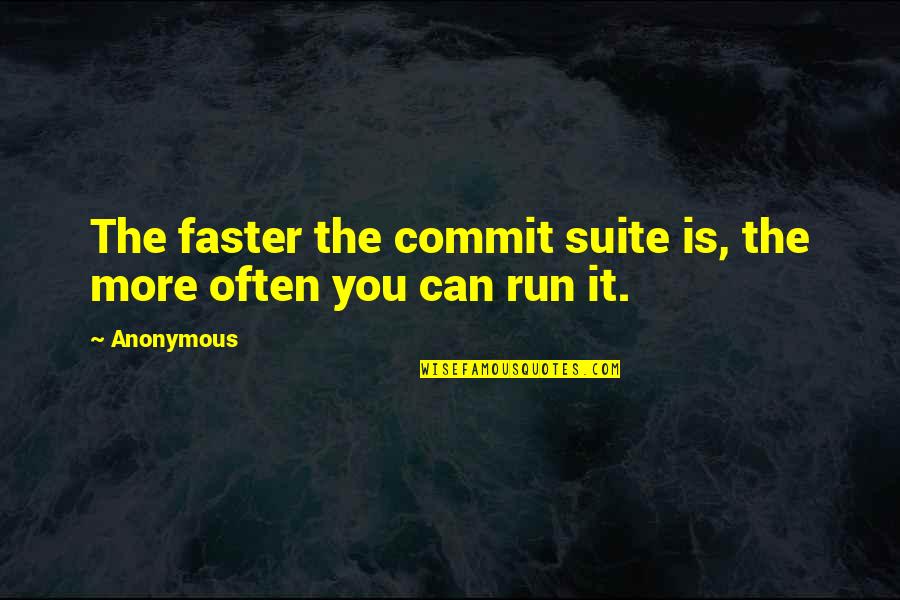 Intuition And God Quotes By Anonymous: The faster the commit suite is, the more