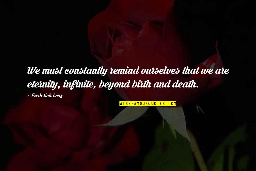 Intuitivos Significado Quotes By Frederick Lenz: We must constantly remind ourselves that we are