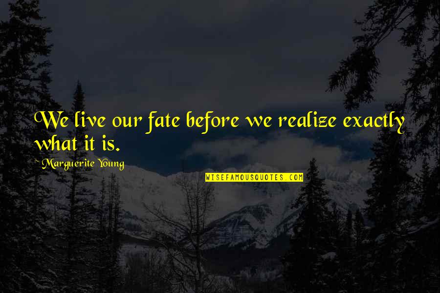 Inui Takumi Quotes By Marguerite Young: We live our fate before we realize exactly