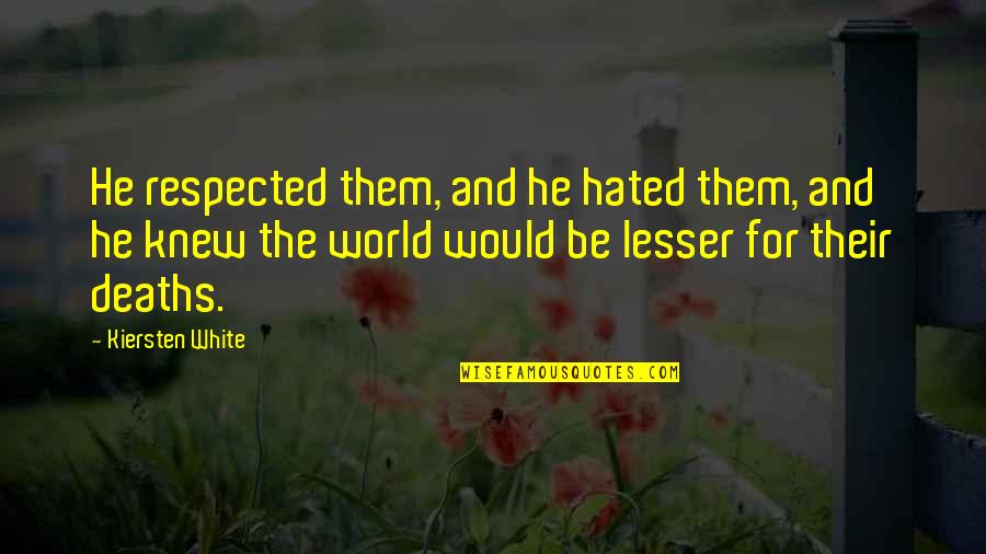 Inumaki Quotes By Kiersten White: He respected them, and he hated them, and Inumaki Quotes By Kiersten White: He respected them, and he hated them, and