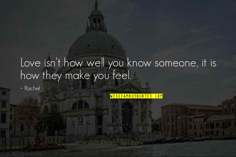 Inundar Spanish Quotes By Rachel: Love isn't how well you know someone, it