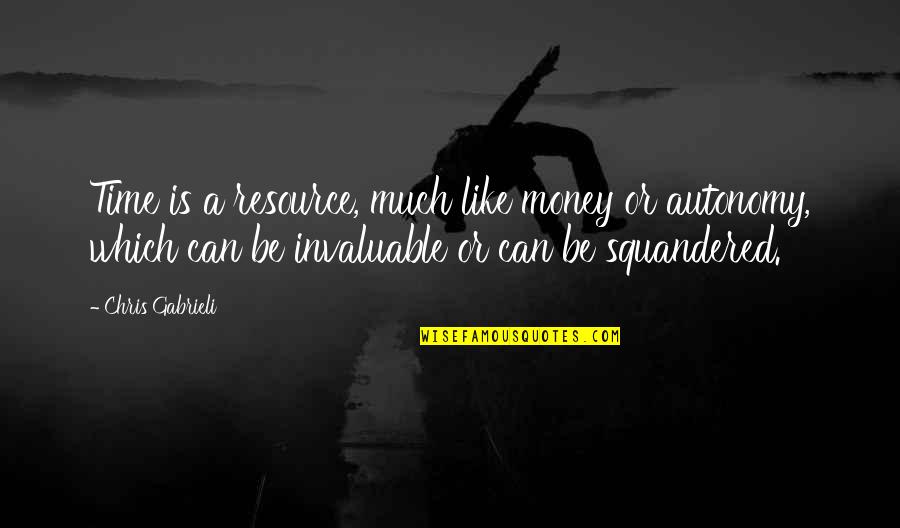 Invaluable Quotes By Chris Gabrieli: Time is a resource, much like money or