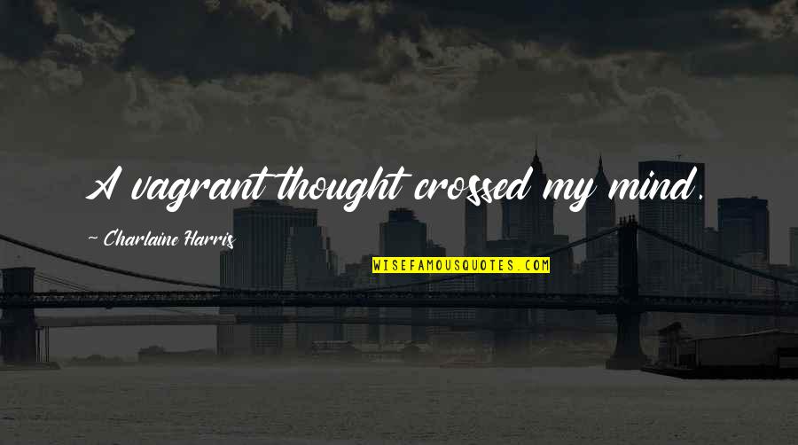 Investable Quotes By Charlaine Harris: A vagrant thought crossed my mind.