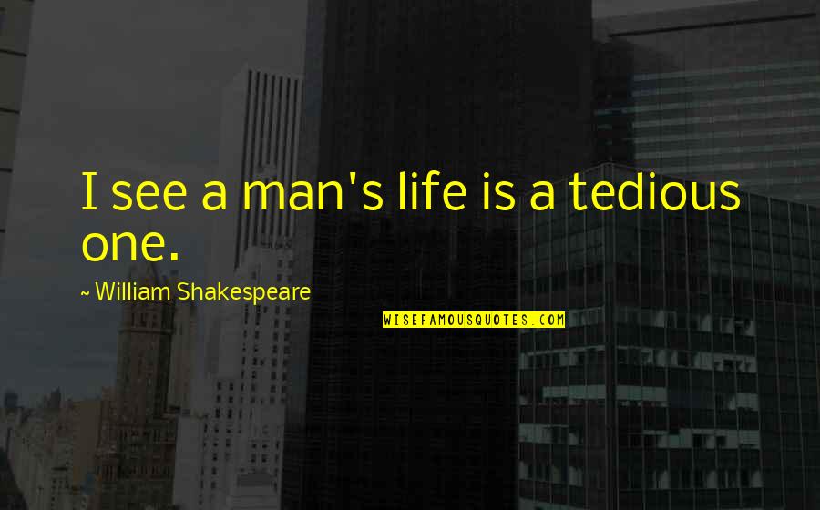 Investigative Journalism Quotes By William Shakespeare: I see a man's life is a tedious