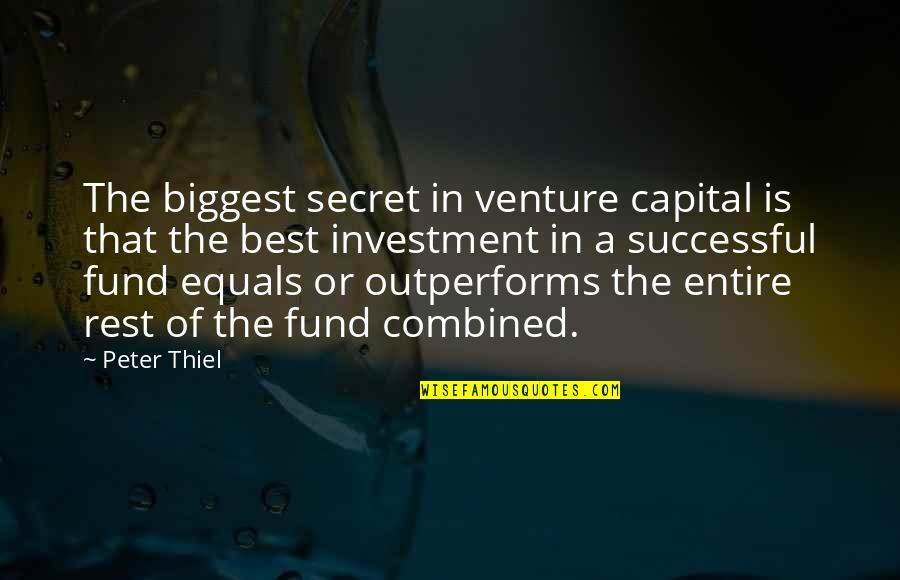 Investment Fund Quotes By Peter Thiel: The biggest secret in venture capital is that