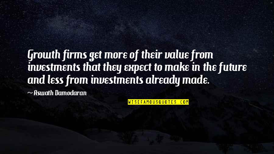 Investment In Your Future Quotes By Aswath Damodaran: Growth firms get more of their value from