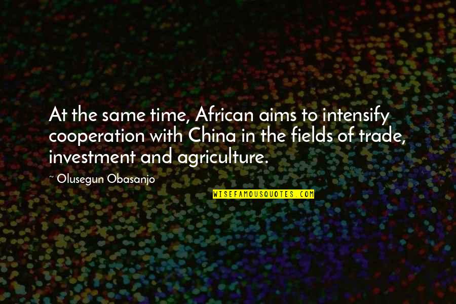 Investment Of Time Quotes By Olusegun Obasanjo: At the same time, African aims to intensify