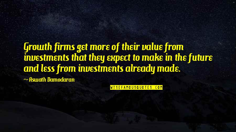 Investment Value Quotes By Aswath Damodaran: Growth firms get more of their value from