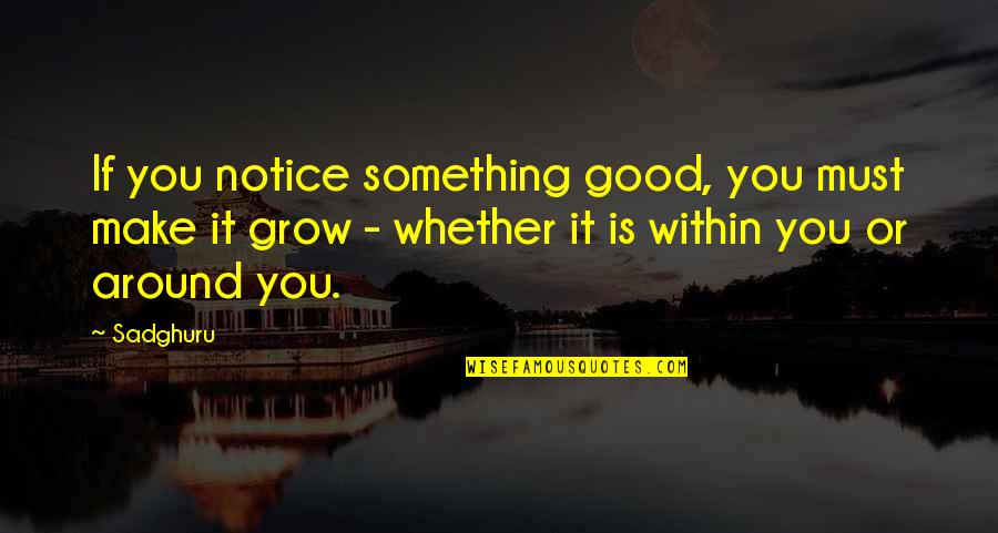 Invicem Latin Quotes By Sadghuru: If you notice something good, you must make