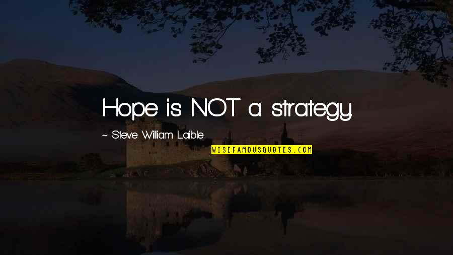 Invidiousness Quotes By Steve William Laible: Hope is NOT a strategy.