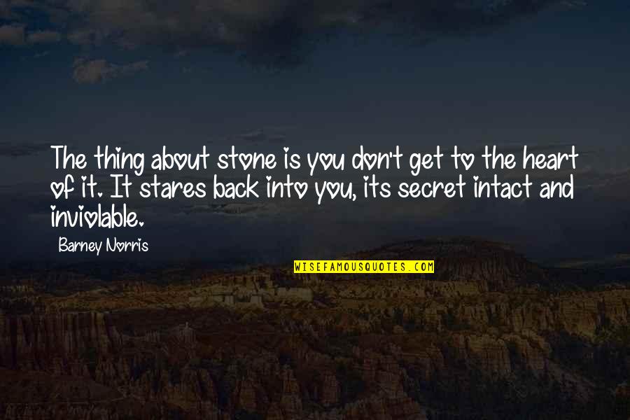 Inviolable Quotes By Barney Norris: The thing about stone is you don't get