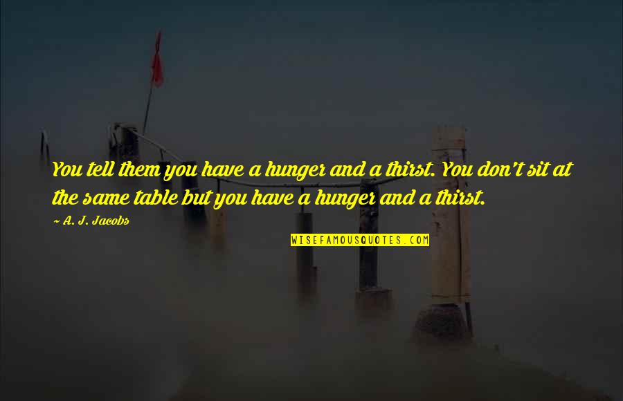 Invisiball Mount Quotes By A. J. Jacobs: You tell them you have a hunger and