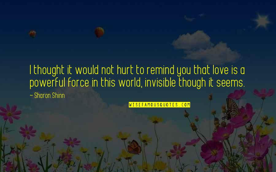 Invisible Love Quotes By Sharon Shinn: I thought it would not hurt to remind Invisible Love Quotes By Sharon Shinn: I thought it would not hurt to remind