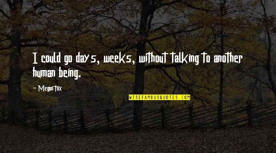 Invisivel Ingles Quotes By Megan Fox: I could go days, weeks, without talking to