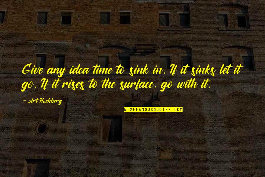 Invloed Temperatuur Quotes By Art Hochberg: Give any idea time to sink in. If Invloed Temperatuur Quotes By Art Hochberg: Give any idea time to sink in. If