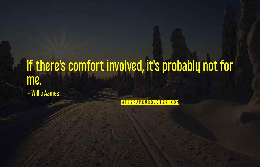 Involved Quotes By Willie Aames: If there's comfort involved, it's probably not for