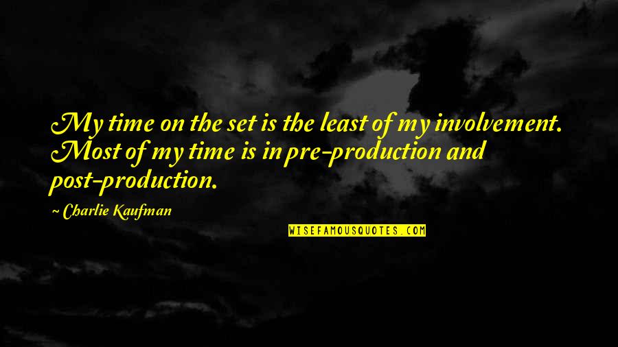 Involvement Quotes By Charlie Kaufman: My time on the set is the least