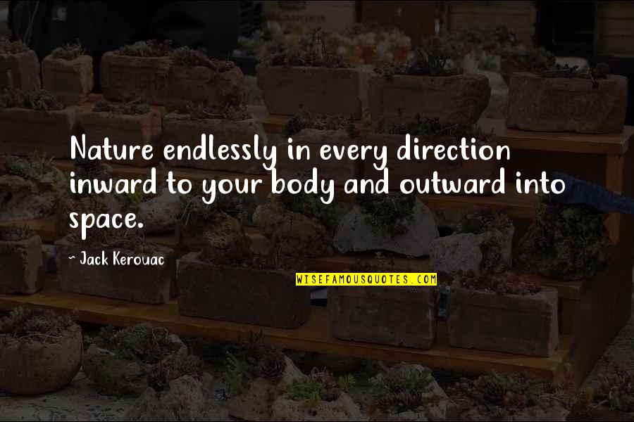 Inward Outward Quotes By Jack Kerouac: Nature endlessly in every direction inward to your