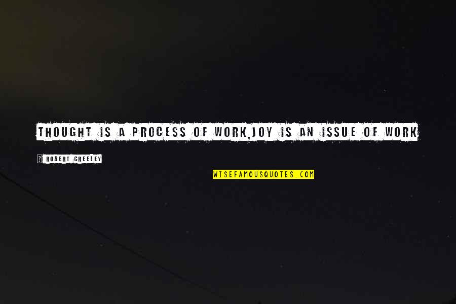 Inyeccion De Plastico Quotes By Robert Creeley: Thought is a process of work,joy is an Inyeccion De Plastico Quotes By Robert Creeley: Thought is a process of work,joy is an