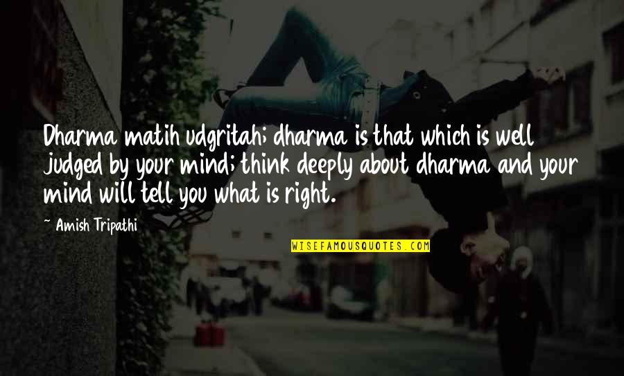 Ionut Manelistu Quotes By Amish Tripathi: Dharma matih udgritah; dharma is that which is