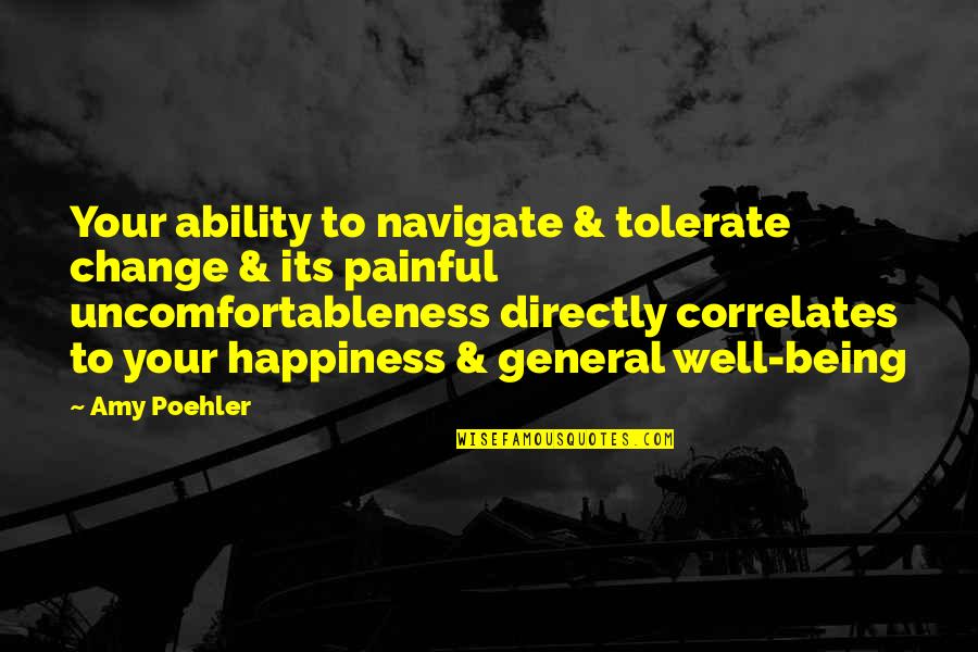 Ipagsiksikan Ang Sarili Quotes By Amy Poehler: Your ability to navigate & tolerate change & Ipagsiksikan Ang Sarili Quotes By Amy Poehler: Your ability to navigate & tolerate change &
