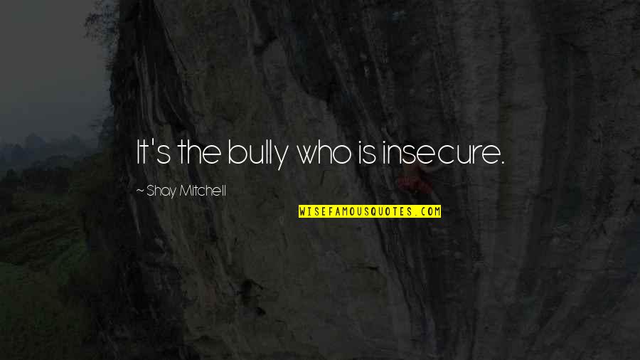 Ipods And Music Quotes By Shay Mitchell: It's the bully who is insecure. Ipods And Music Quotes By Shay Mitchell: It's the bully who is insecure.