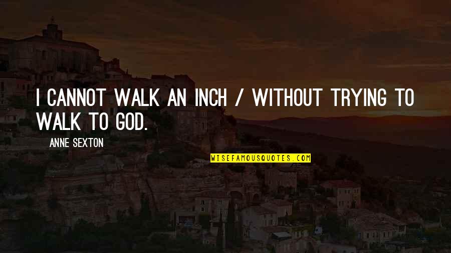Ipsam Latin Quotes By Anne Sexton: I cannot walk an inch / without trying