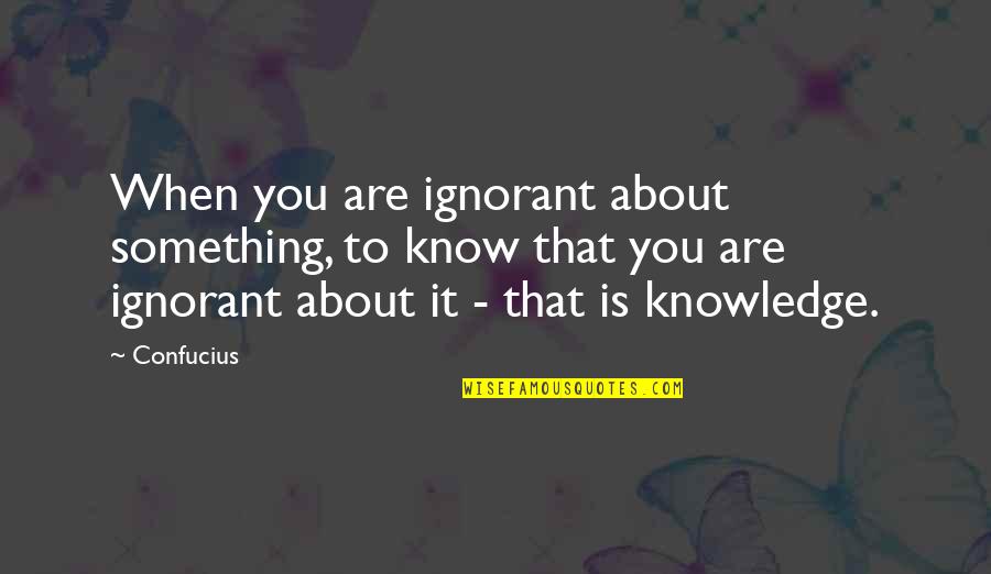 Ipso Quotes By Confucius: When you are ignorant about something, to know