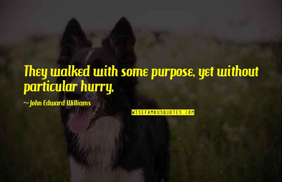 Iptal Quotes By John Edward Williams: They walked with some purpose, yet without particular
