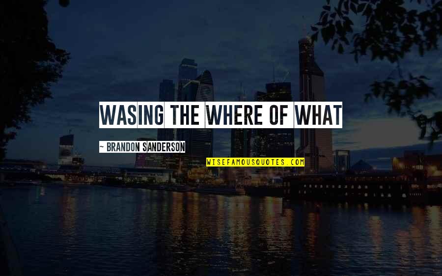 Ira And Ruth Levinson Quotes By Brandon Sanderson: Wasing the where of what Ira And Ruth Levinson Quotes By Brandon Sanderson: Wasing the where of what
