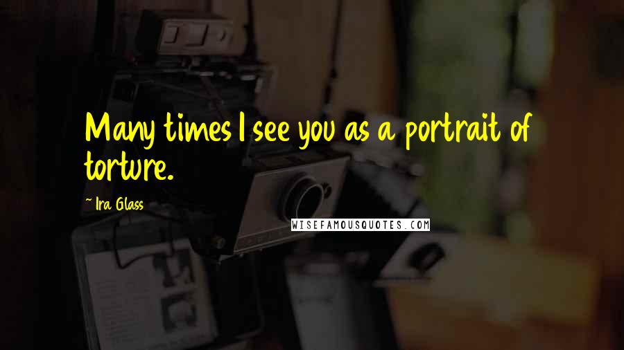 Ira Glass quotes: Many times I see you as a portrait of torture.
