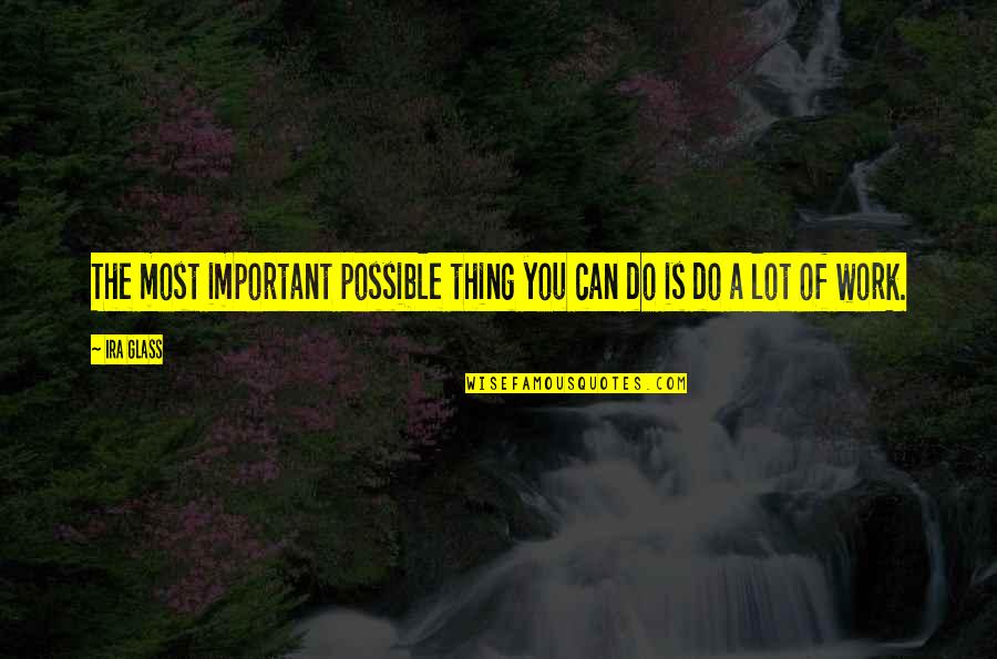 Ira Glass Quotes By Ira Glass: The most important possible thing you can do
