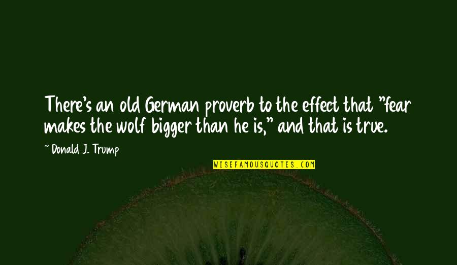 Iradukunda Bertra Quotes By Donald J. Trump: There's an old German proverb to the effect