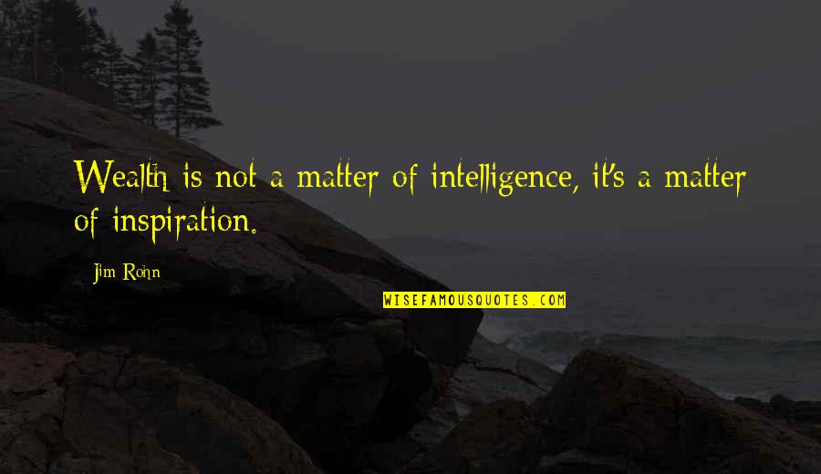 Iraqis High Flyer Quotes By Jim Rohn: Wealth is not a matter of intelligence, it's
