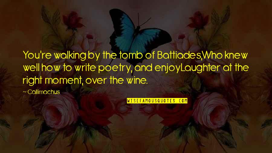 Irelands Call Quotes By Callimachus: You're walking by the tomb of Battiades,Who knew