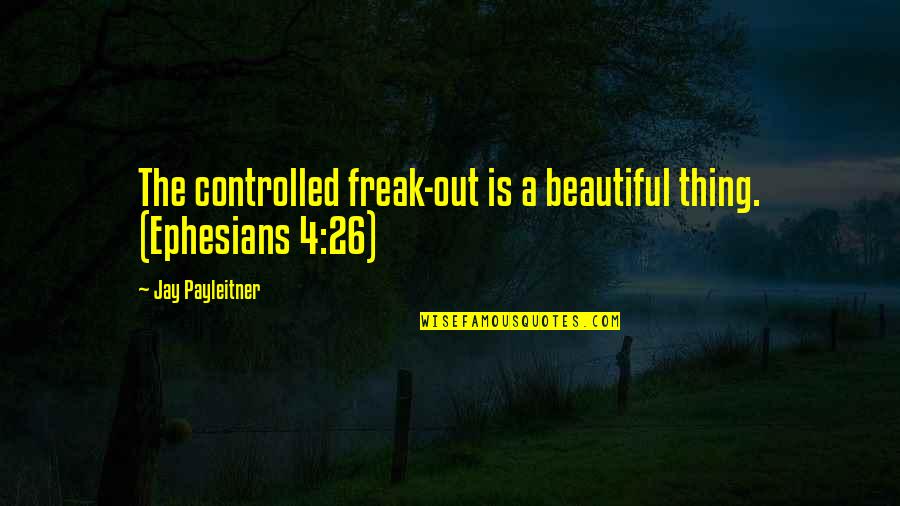 Irene Mccormack Quotes By Jay Payleitner: The controlled freak-out is a beautiful thing. (Ephesians