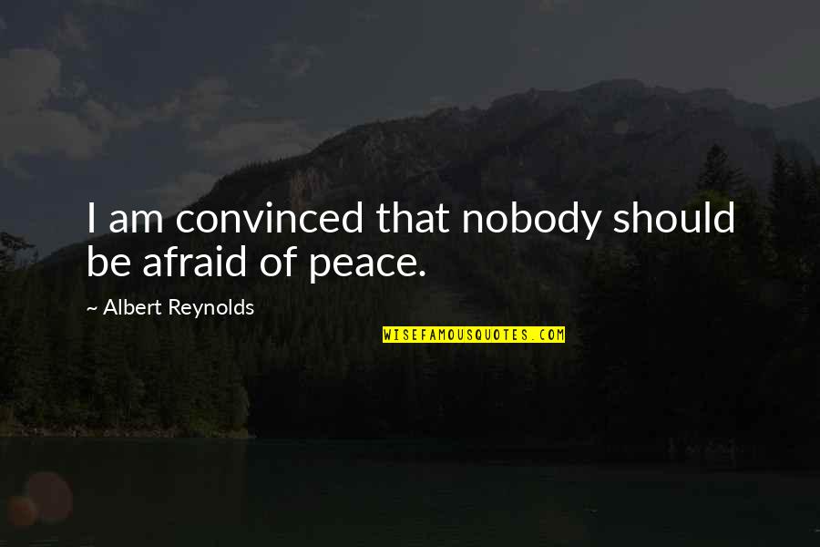 Ireneo Quotes By Albert Reynolds: I am convinced that nobody should be afraid Ireneo Quotes By Albert Reynolds: I am convinced that nobody should be afraid