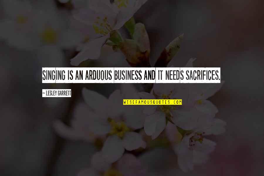 Irie Naoki Quotes By Lesley Garrett: Singing is an arduous business and it needs Irie Naoki Quotes By Lesley Garrett: Singing is an arduous business and it needs