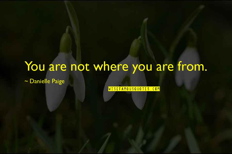 Irimia Gabriel Quotes By Danielle Paige: You are not where you are from.