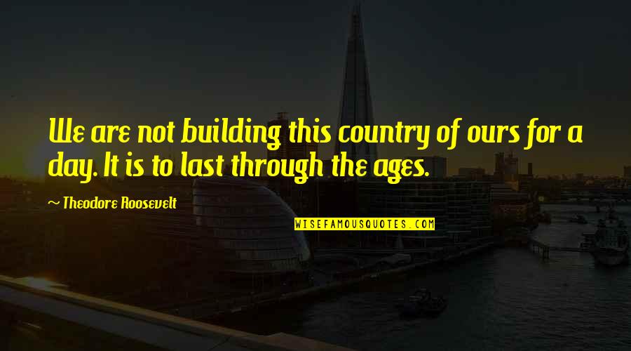 Irimia Stelian Quotes By Theodore Roosevelt: We are not building this country of ours Irimia Stelian Quotes By Theodore Roosevelt: We are not building this country of ours