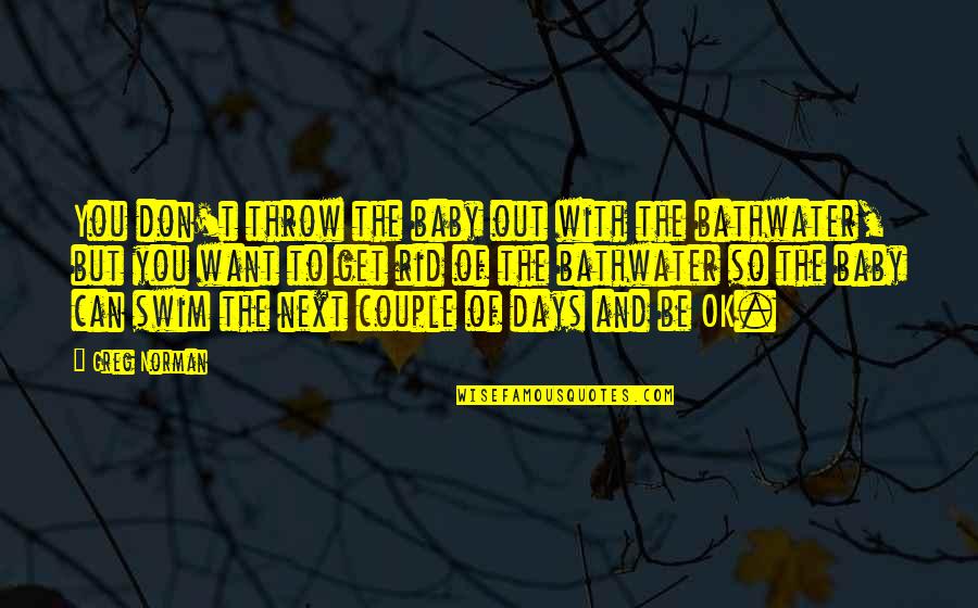Irinasopas Quotes By Greg Norman: You don't throw the baby out with the