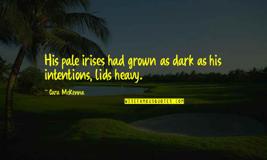 Irises Quotes By Cara McKenna: His pale irises had grown as dark as