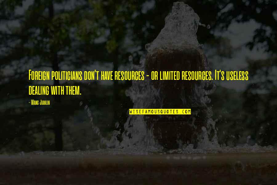 Irish Attitude Quotes By Wang Jianlin: Foreign politicians don't have resources - or limited