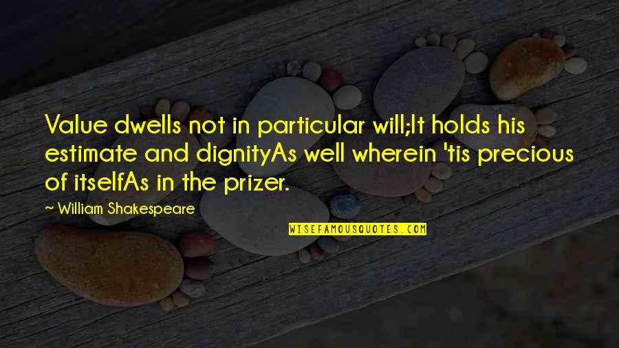 Irish Bereavement Quotes By William Shakespeare: Value dwells not in particular will;It holds his