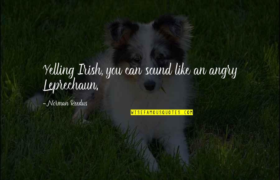 Irish Leprechaun Quotes By Norman Reedus: Yelling Irish, you can sound like an angry